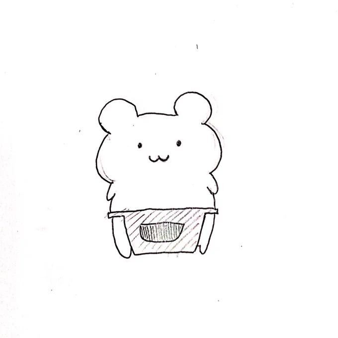 エプロンのはずがふんどしみたいになっちゃったはむちゃん 
