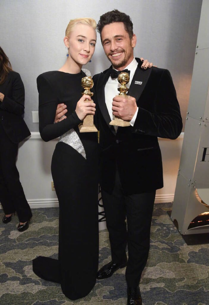 saoirsenews's tweet photo. Saoirse Ronan and James Franco backstage at the #GoldenGlobes https://t.co/dZiaOwMdRN