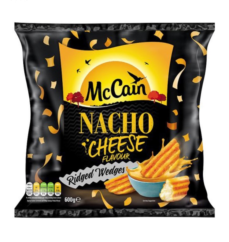 Normal chips are predominantly vegan but these surprised me! Asda bacon flavour crinkle fries and McCain cheese flavour wedges 