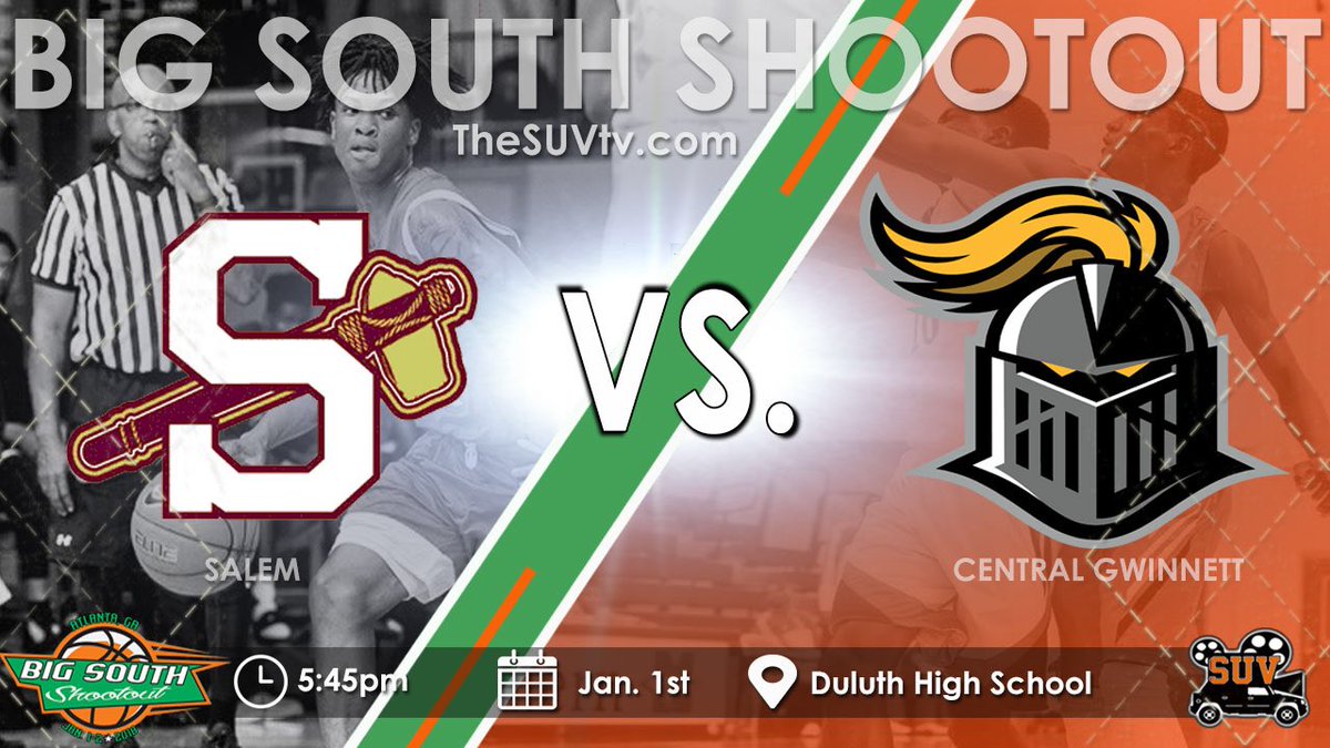 SUVtv's tweet photo. .@BSouthShootout 

🏀Salem (GA) vs. Central Gwinnett (GA)
📅Mon., January 1
⏰5:45pm EST
📍Duluth HS
📌 https://t.co/kGmYBZ11fk
📺 https://t.co/2oBznueqzc

#BSShootout 

@dekosims @theyroartez @Region_7AAAAAAA @BasCentral https://t.co/Rd4fSgeypU