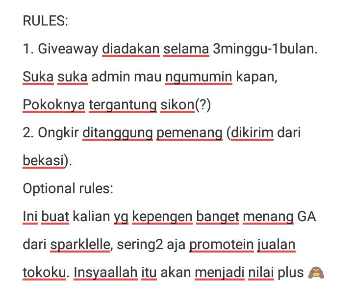 sparklelle's tweet photo. First Giveaway by sparklelle 💕🎊🎉
FOLLOW This Rules step by step, goodluck! 💕
1. RT this tweet &amp; RT jualanku yg dibawah 👇
2. Follow twitter @sparklelle &amp; shopee @sparklelle (sertakan bukti screenshot)
3. Tag 5 orang mutuals mu. Lebih boleh, semakin banyak semakin bagus https://t.co/kM3aYnSlEE