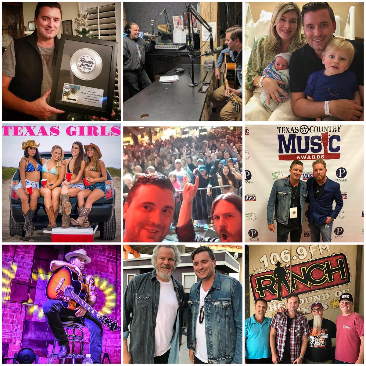 StevenJamesLive's tweet photo. Thank you 2017! Had our 2nd child; got 2nd Top 40; Nominated for a Texas Music Award; toured w/ @richotoole &amp; opened for @robertearlkeen1 🙏🏻 https://t.co/mzuCpwh7TU