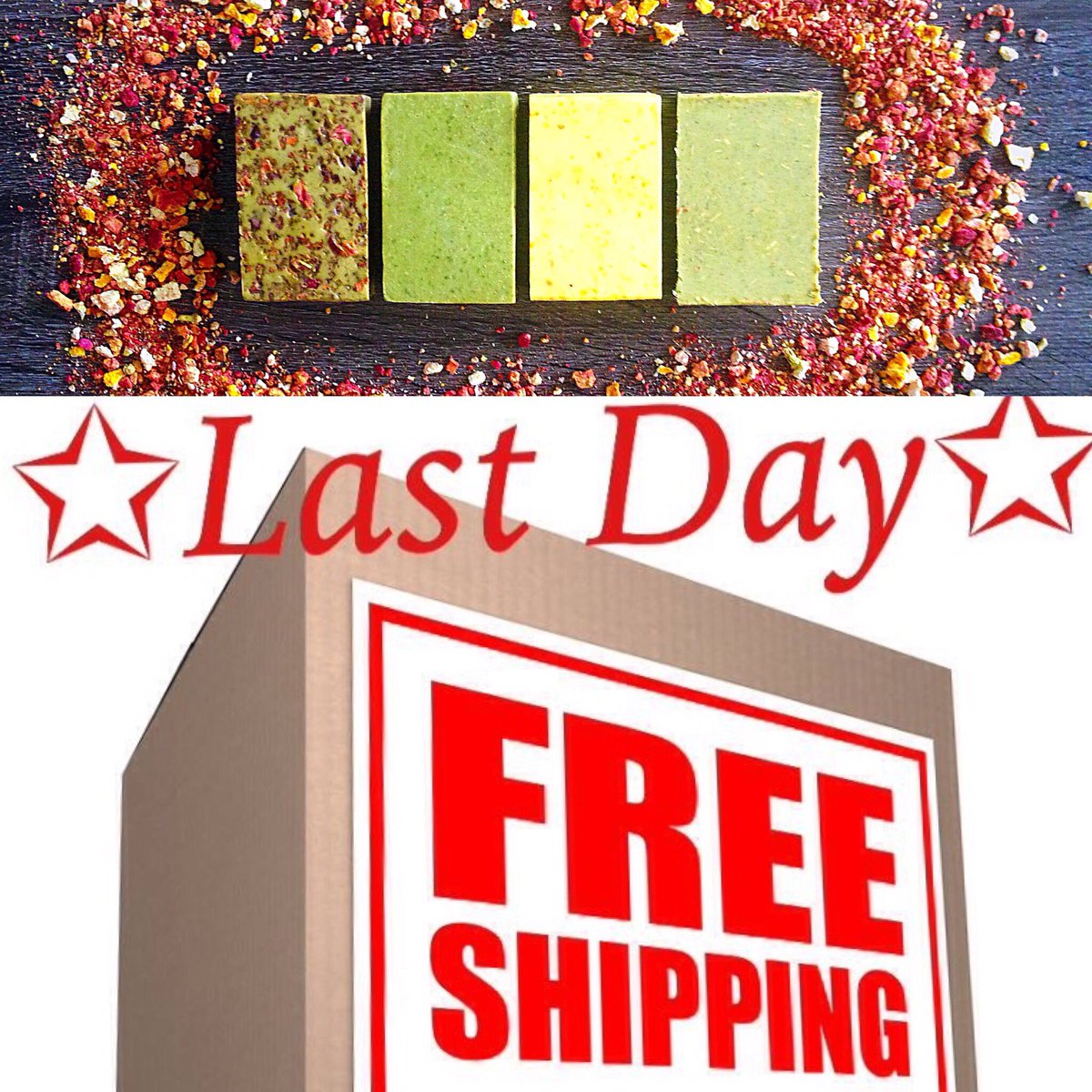 trumppmeh's tweet photo. Our month long FREE Shipping event ends tonight! #HappyNewYear and #HappyShopping!! #freeshippingevent #freeshipping #lastminute #lastdaytoday #soapsale #lennassoaps https://t.co/zA6Cr20BHS