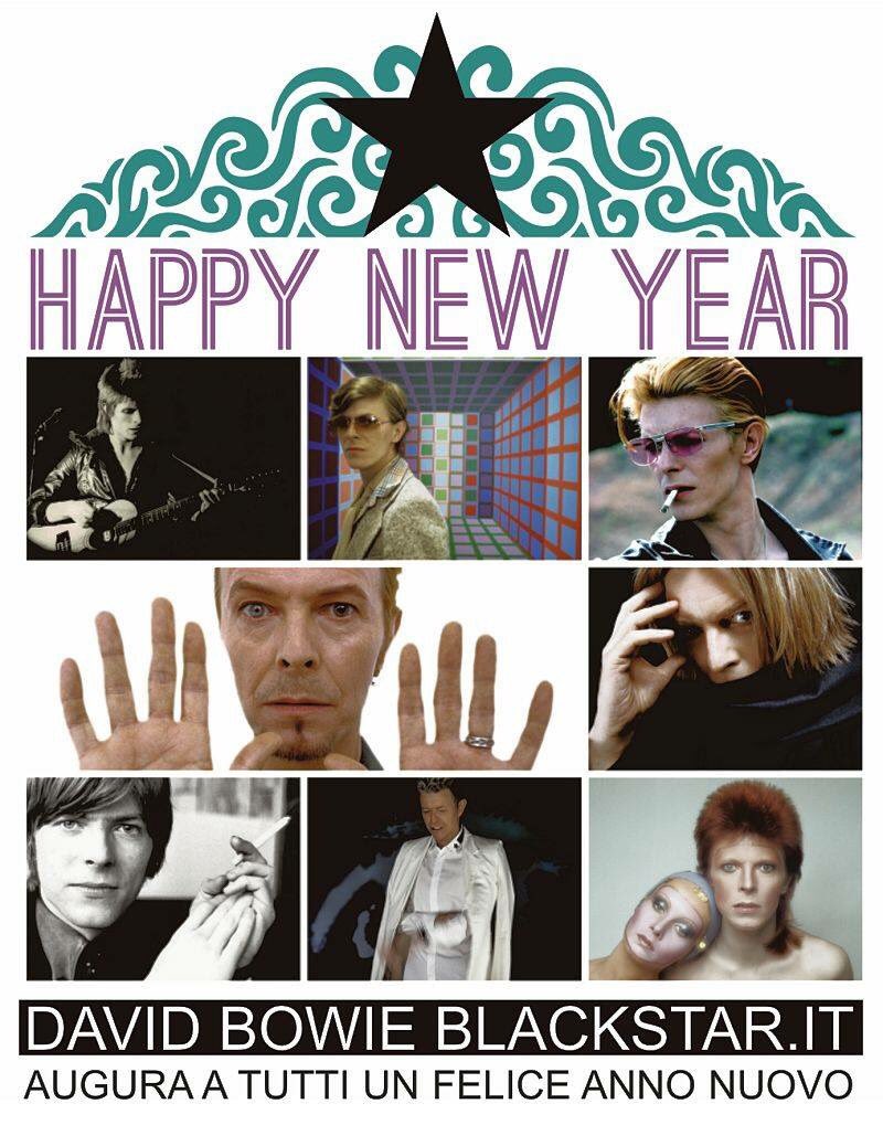 Bowie_Blackstar's tweet photo. Lo Staff di https://t.co/I3660IEZFN augura a tutti gli amici e fan del Duca un 2018 Felice e pieno di Musica. Mi raccomando, restate con noi, perchè "We don't know where we're going from here, but we promise it won't be boring." AUGURI! #BuonAnno #HappyNewYear2018 #DavidBowie https://t.co/ts4jgBhK3B