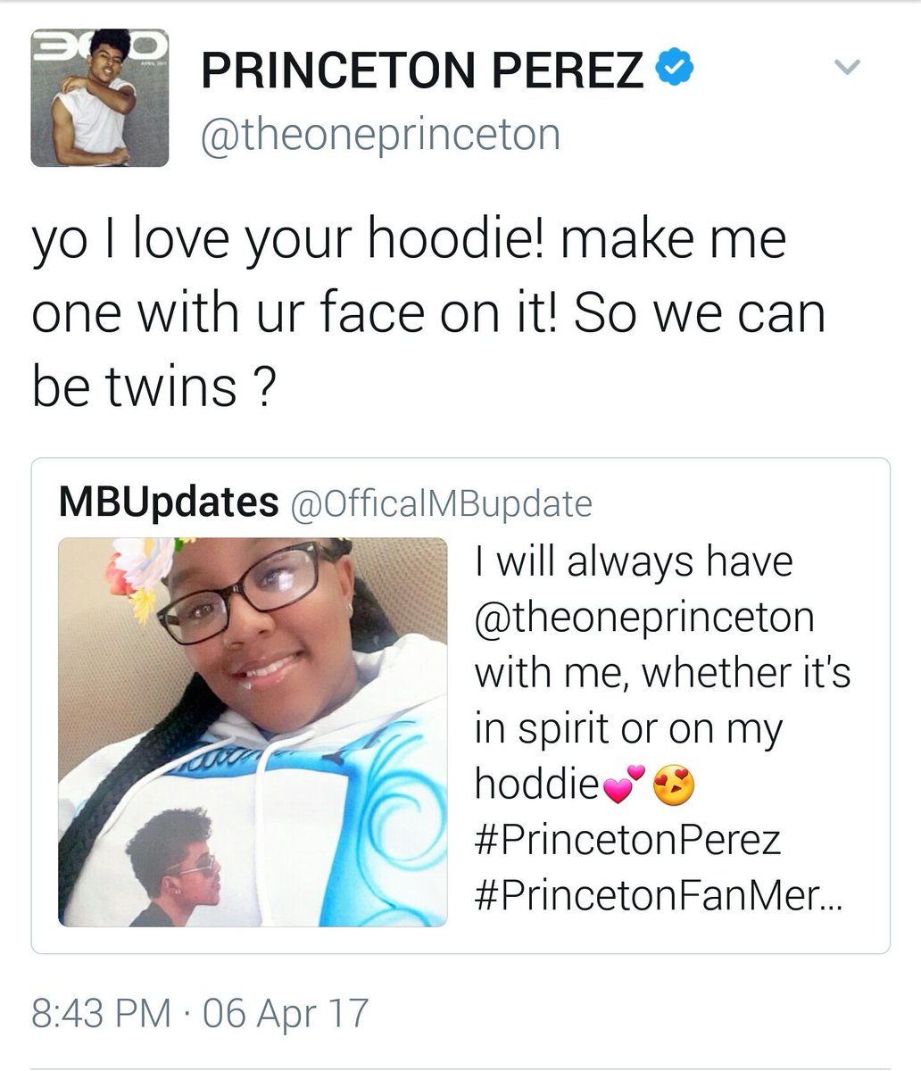 OfficalMBupdate's tweet photo. 2017 wasn't the best year for me but, I just want to say that I surprised MYSELF by not tweeting daily about how much I Love @theoneprinceton 😂😂😂
You still want that hoodie!?! https://t.co/vmqGcPHUPt