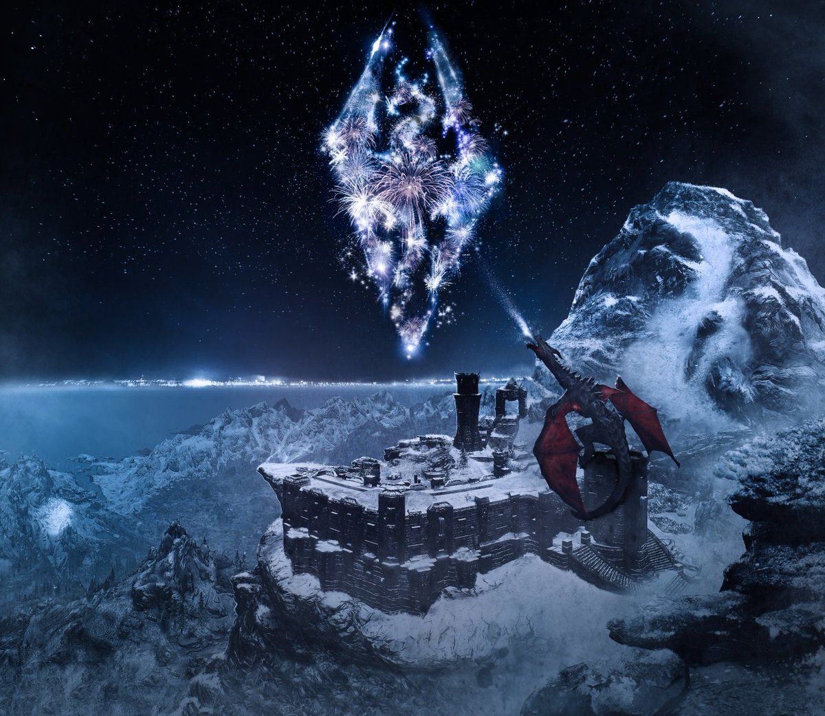 ElderScrolls's tweet photo. You’re not going to want to miss the High Hrothgar light show this year.

#HappyNewYear from Skyrim https://t.co/KegBBRepyM