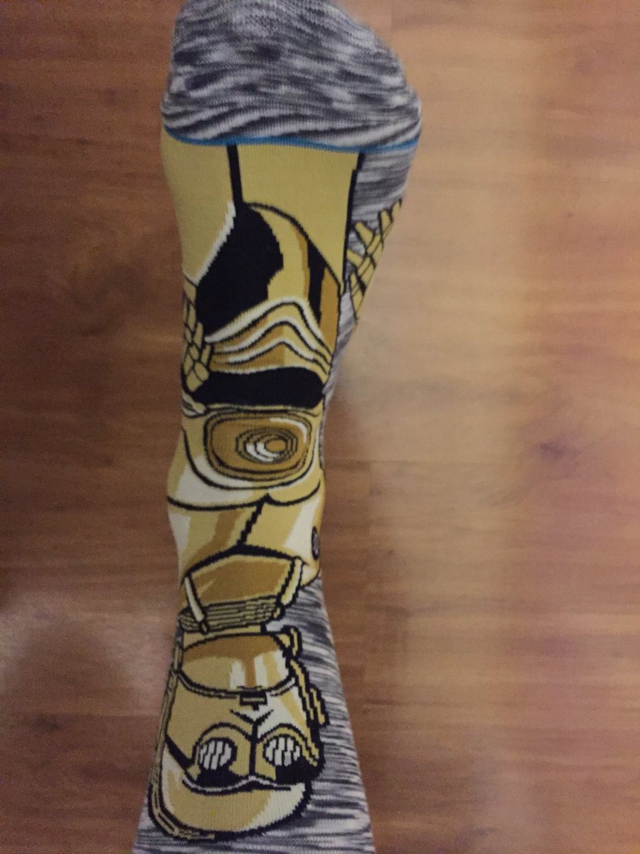 IanCrookshank's tweet photo. My sock can wish you a happy new year in one of 6,000,000 forms of communication but likely not the one you’re using. #happynewyear #StarWars #3P0 https://t.co/lgeBhjKW1j