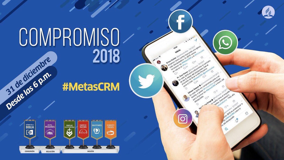 cecilia39452311's tweet photo. En el 2018, por la gracia de Dios #CallaoA nos comprometemos a discipular a través de las #MetasCRM para la gloria de Dios. @AdventistaMiCOP @AdventistasUPN @pr_laot https://t.co/6jiyucIfXo