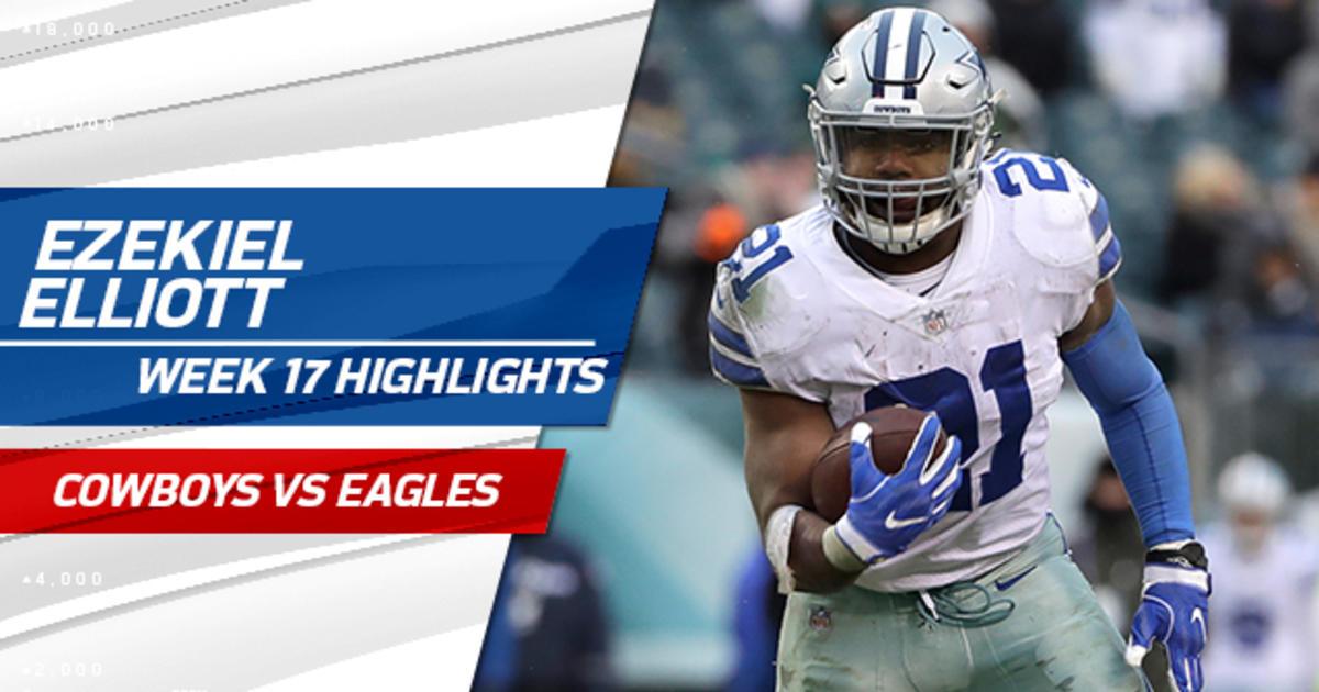 Dallas Cowboys (@dallascowboys) on Twitter photo .<a href="/EzekielElliott/">Ezekiel Elliott</a> finishes his 2017 campaign on a high note with over 100 yards in a 6-0 win over the Eagles.
π₯: bit.ly/2lylh4Q .<a href="/EzekielElliott/">Ezekiel Elliott</a> finishes his 2017 campaign on a high note with over 100 yards in a 6-0 win over the Eagles.
π₯: bit.ly/2lylh4Q