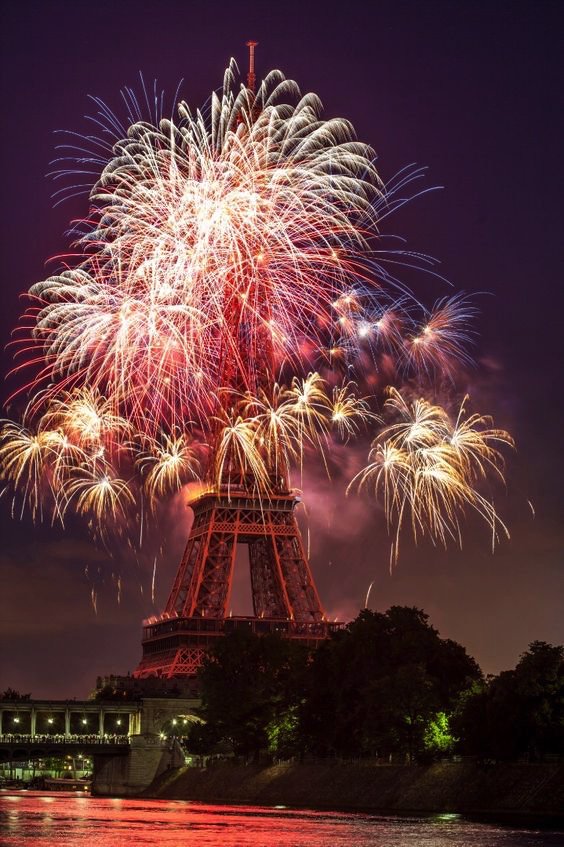So received the New Year in Eiffel, Tower. Paris.