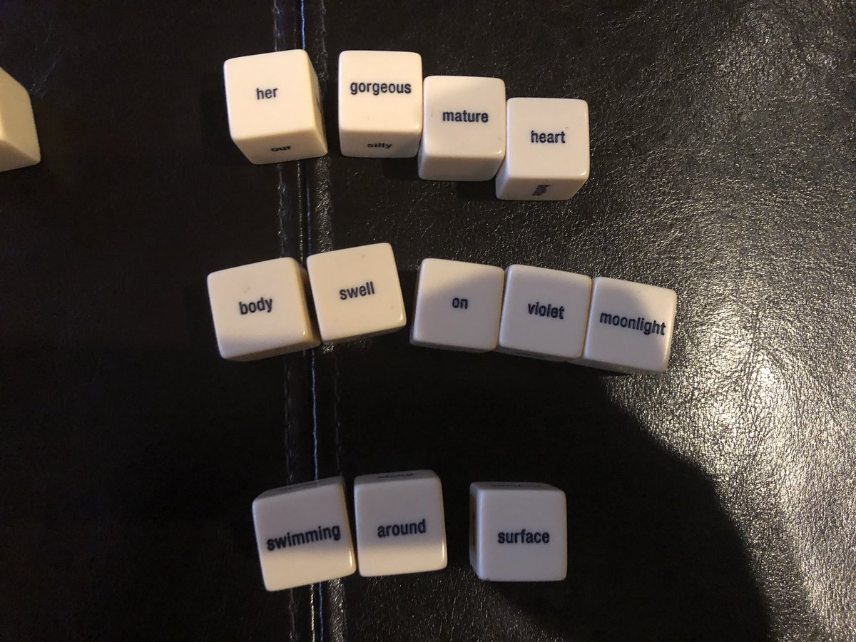 BarelyInfo's tweet photo. A little #poetry dice game https://t.co/DMyeIxtiIg