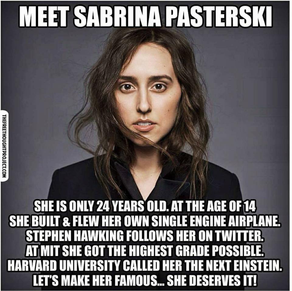 AuthorAnneHagan's tweet photo. Women You Should Know: Sabrina Pasterski #Pasterski https://t.co/E7oAWC5jJu