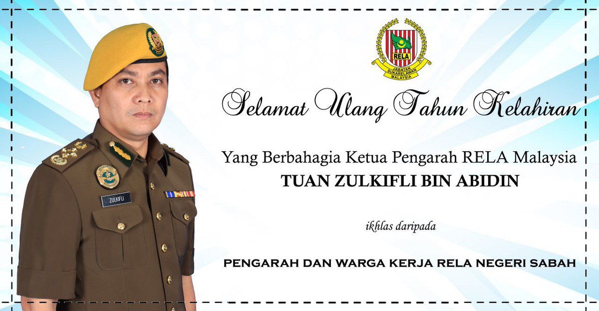 Selamat Ulang Tahun Kelahiran <a href="/zulkifliabidin/">Zul Abidin</a> <a href="/relamalaysia/">relamalaysia</a> ikhlas dariapada kami team <a href="/rela_sabah/">RELA NEGERI SABAH</a> <a href="/FauziJhumat/">Fauzi Jhumat</a>