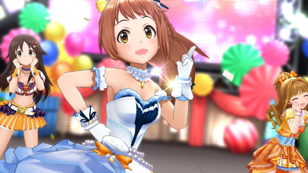 Sad Day デレステ新曲 Happy New Yeah 開幕から 大好きな指差しポーズ連発でありがたいかぎり 特に2枚目は実に若林ちゃんらしくてかわいいなんてもんじゃない 実に担当びいき 若林智香 デレステスクショ部