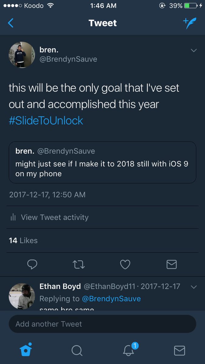 Brrendyn's tweet photo. We made it boys. might keep it like this though so apple doesn't slow my phone down🤔 https://t.co/NIspKfxb6c