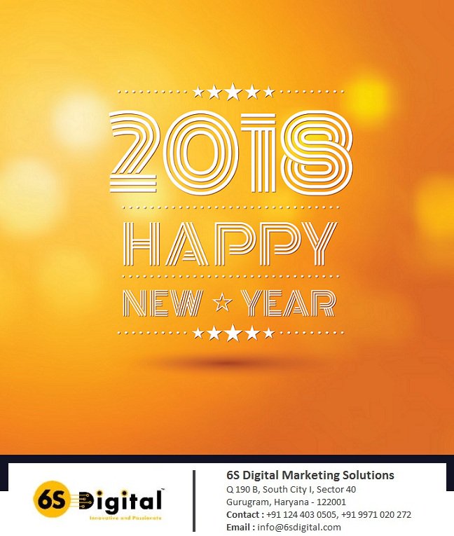 6SDigital's tweet photo. 6S Digital Marketing Solutions, wishes you a very Happy New Year! #HappyNewYear #2K18 https://t.co/HBrixPn0Np