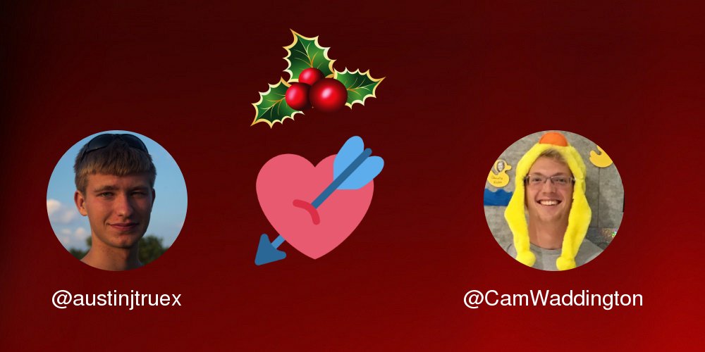 austinjtruex's tweet photo. My New Year's Kiss is going to be: @CamWaddington

Find yours at https://t.co/awxCBpn52b

. https://t.co/sVHfKzf69B