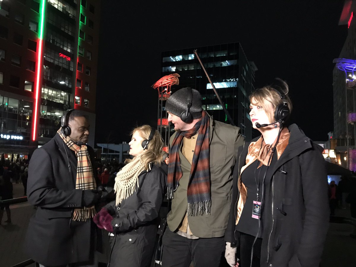 KellsBells82's tweet photo. We are joined by New Reveille live at #FirstNightRaleigh! #wralfirstnight https://t.co/Ve5pC0TY8N
