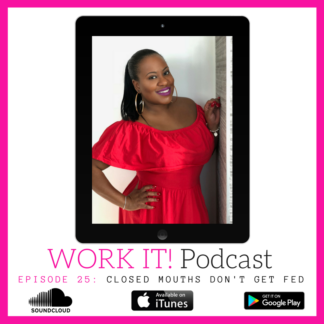 TheCubicleChick's tweet photo. New year, new podcast episode. Listen to #WorkItPodcast Ep. 25- Closed Mouths Don't Get Fed, recapping the highs and lows of 2017, 2018 goals, and how tooting your own horn is critical for success https://t.co/Jx8doCeYAe https://t.co/VXynWe1gQj