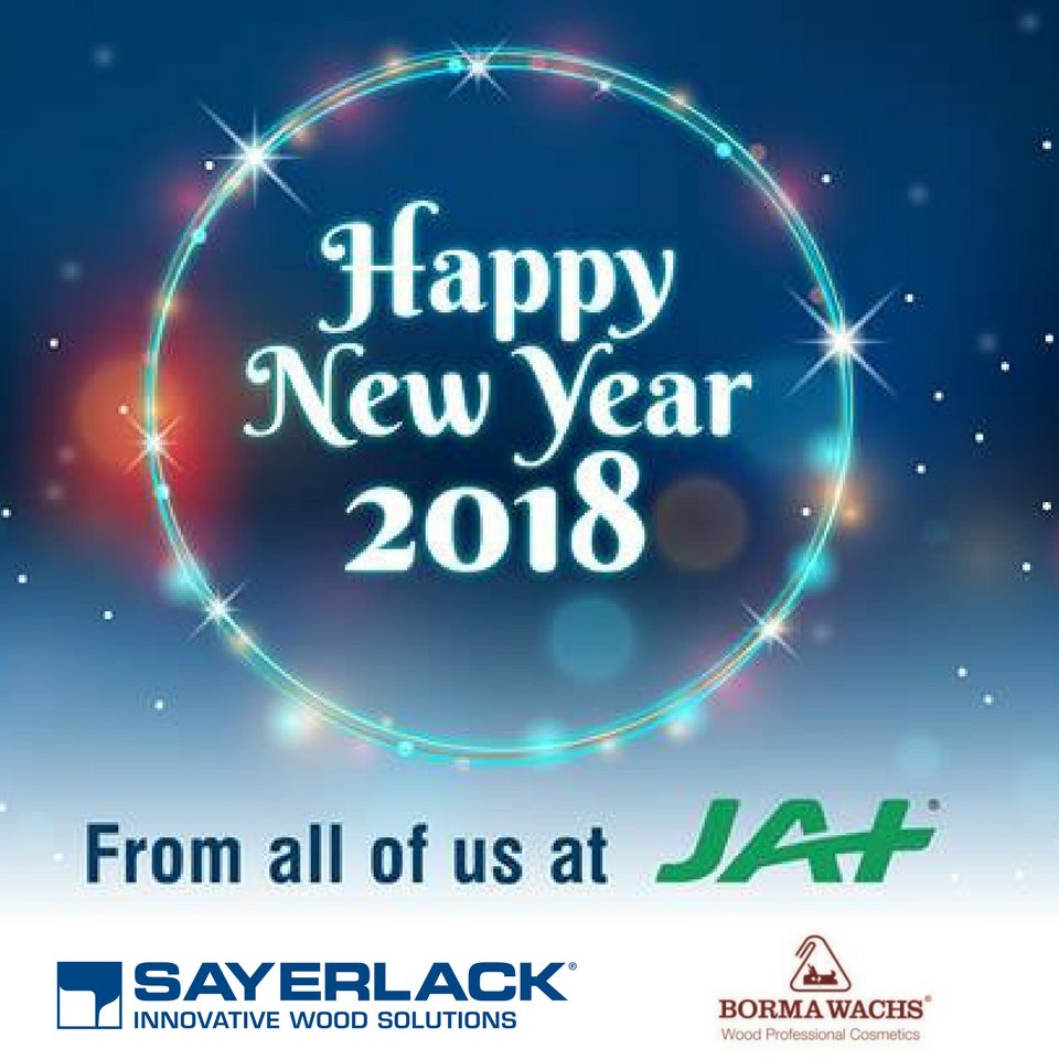 jatpaints's tweet photo. JAT Global wishing you all a very Happy New Year #jatpaints #sayerlack #bormawachs #newyear2018 https://t.co/wcFvg5u5pY