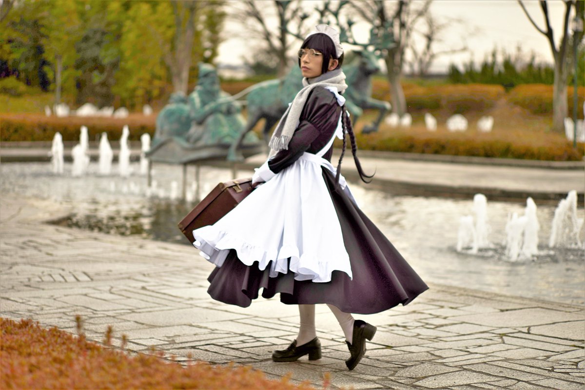 ［一点のみ］ロングメイド服XXXXLサイズ/丸襟・全円スカート［最終価格］ うぉぉぉぉおあああ！！ 全円ロングメイド服やっぱり良い(´◉◞౪