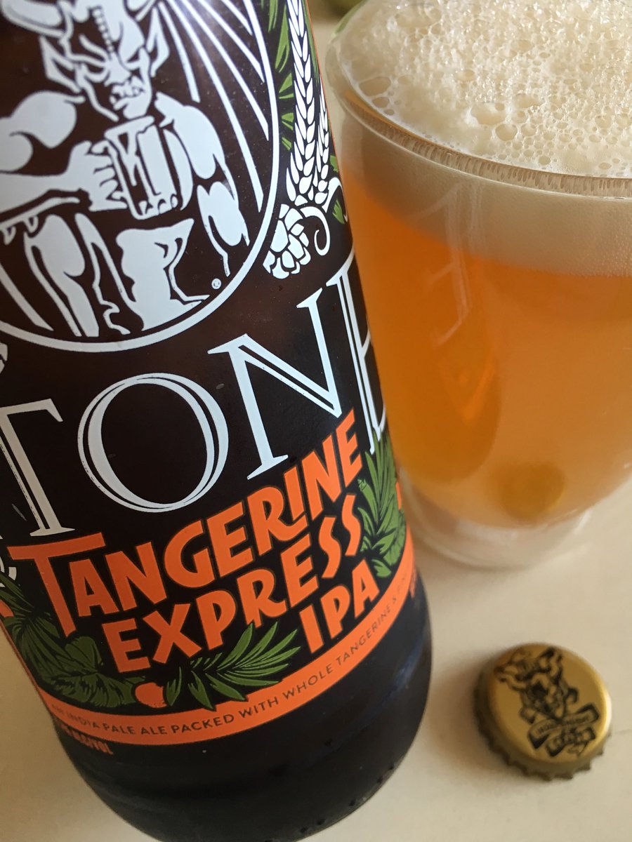 beermentv's tweet photo. Normally in Oz we find the regular @StoneBrewing beers aren’t worth the price premium to local beers but this special Tangerine Express IPA is outstanding. The savoury fan’s fruit beer. https://t.co/eLDfpbvki3