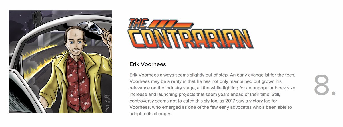 CoinDesk's tweet image. 8/ Erik Voorhees – “The Contrarian” coindesk.com/coindesk-most-…