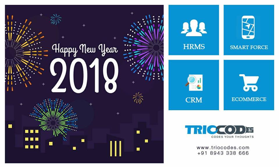 triocodes's tweet photo. We @triocodes wishes you a very happy and prosperous new year. May this year brings immense joy and success for you and your family. #triocodes #Year2018 #HappyNewYear #NewYear2018 https://t.co/Ypy6k2mOC9