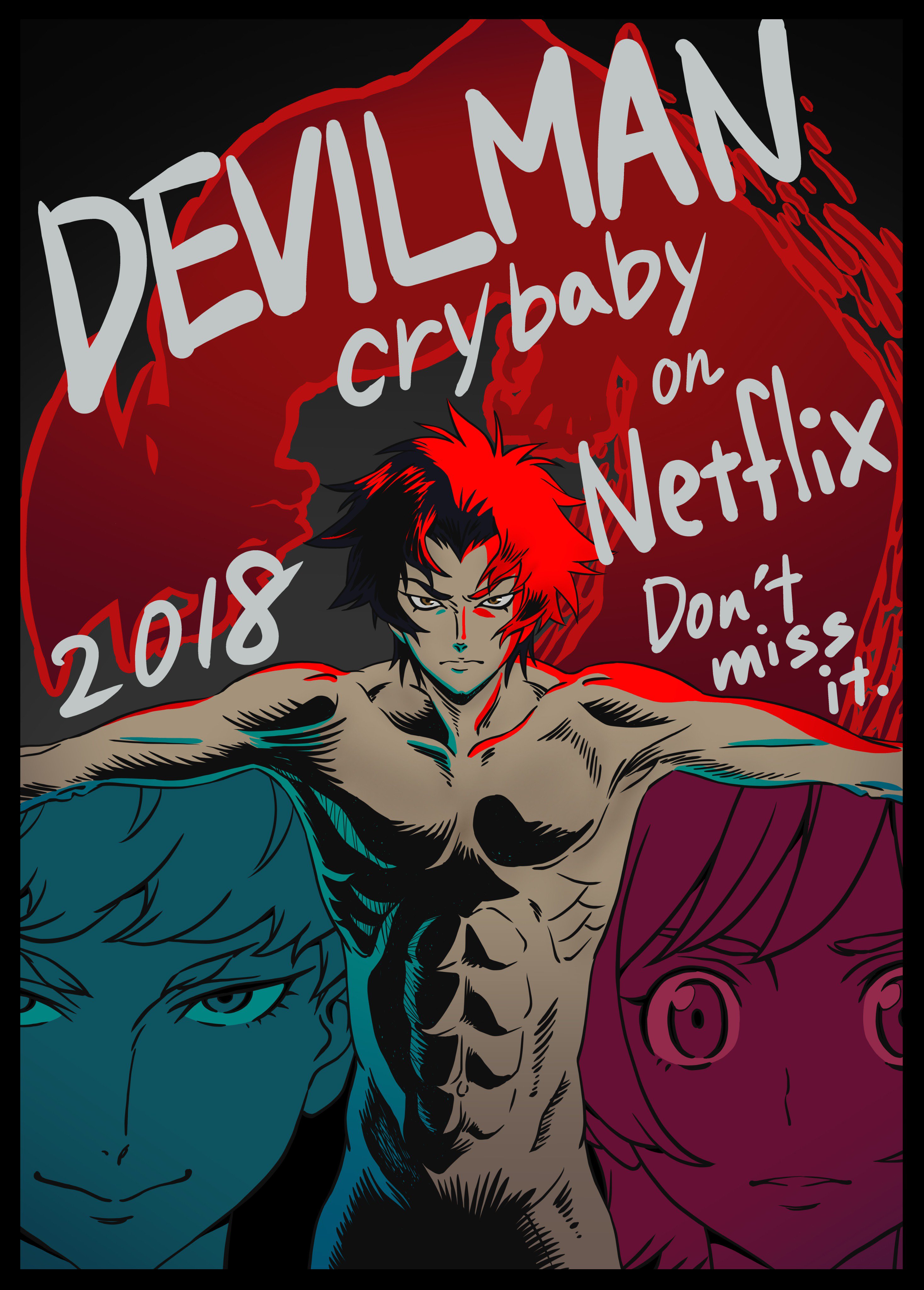تويتر 倉島亜由美 على تويتر イラストを描きました Devilman Crybaby Netflixにて1月5日から全世界同時配信開始です 日本時間では この時間 17時から １７時 からです 是非ご覧くださいませ ﾉ T Co Pximeqklwd