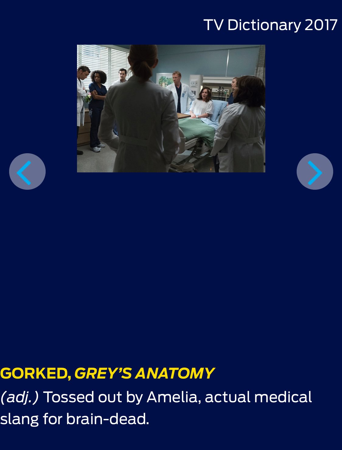 Caterina Online On Twitter Congratulations Caterinatweets Amelia S Word Made It Into Tvline S List Of Slangtastic New Terms Kristavernoff Greysabc Greysanatomy Gorked Https T Co Ziilnvula1 Https T Co D2bgzejrru One of the definitions of gorked out is mental impairment through disease or substance abuse. twitter