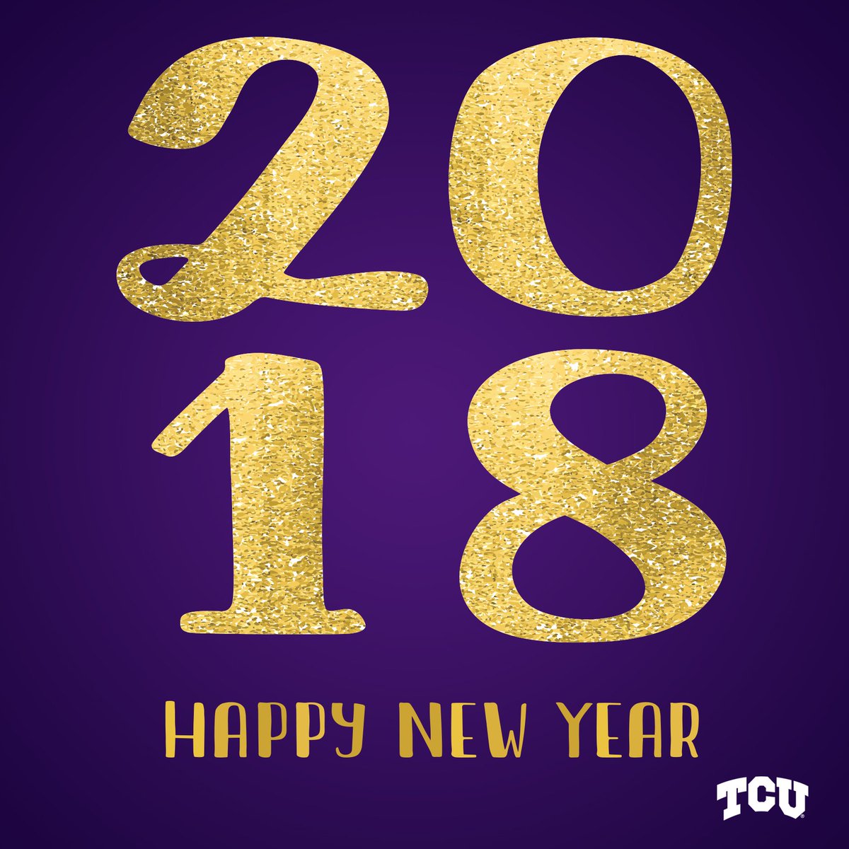 TCU's tweet photo. Happy New Year! May 2018 be filled with love, joy and lots of purple! 🎉 https://t.co/pLn18l7SSO