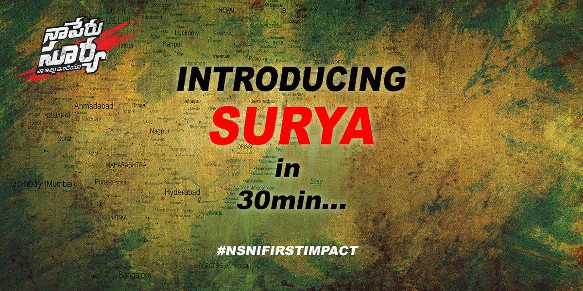 HemanthAllufan's tweet photo. Introducing suriya in 30min poster 😍😘😘@alluarjun
#AAimpact
#NaaPeruSurya
#NSNIFirstImpact
https://t.co/GKhnaJyrmt