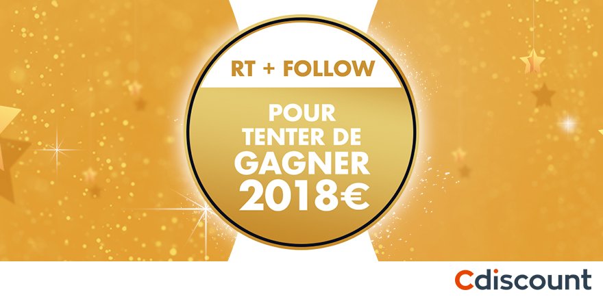 Cdiscount's tweet image. #Concours 

🎁  Pour célébrer l'année #2018, on vous offre un bon d'achat de 2018€ &amp;gt; bit.ly/2zL6FUE 

⚠️ Pour participer : 
🔸 RT + Follow @Cdiscount 

✅ TAS 07/01