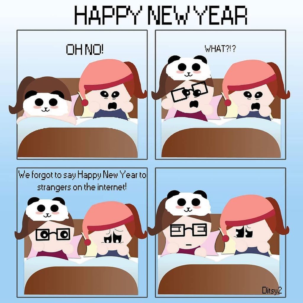 Ditsy_2's tweet photo. Happy new year one and all. We're hoping to be way more productive this year with moew comics and videos coming your way! 
#comic  #illustration #happynewyear #2018 #newyear  #happy  #funny  #ditsy2 #ditsy2comic #gaming  #awesome  #digitalart  #comics  #comicstrip https://t.co/hzneN74zYc