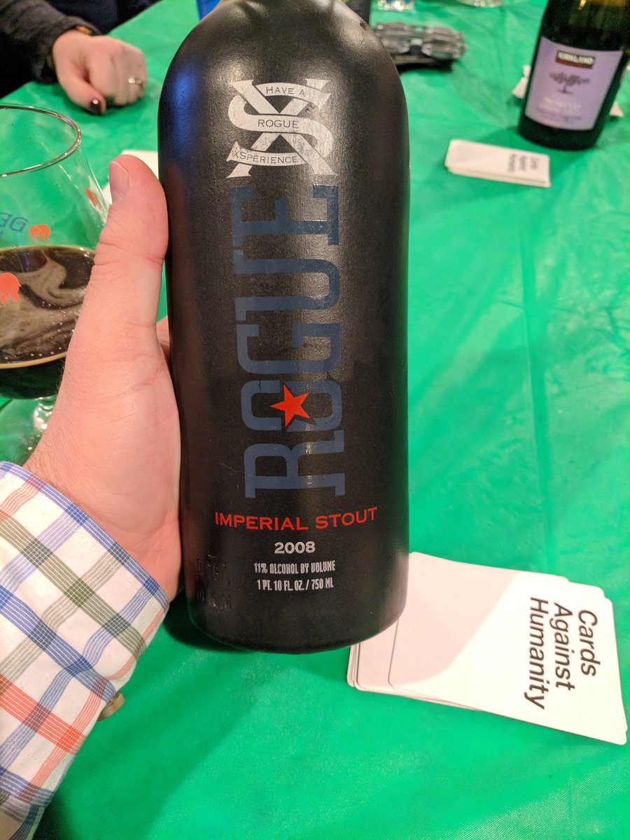 Jk_Pitts's tweet photo. @RogueAles if you were wondering if your 2008 Imperial Stout could be aged... The answer is yes! Amazing after 10 years! (Opened after midnight). https://t.co/df2I7sSE4r