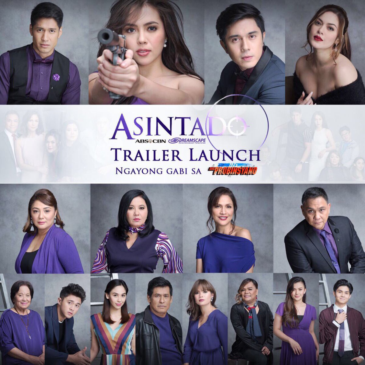 ABSCBNpr's tweet photo. Ngayong unang araw ng taon! Abangan ang full trailer launch ng #Asintado ngayong gabi sa FPJ's Ang Probinsyano! #AsintadoFullTrailer https://t.co/85osQrdPcf