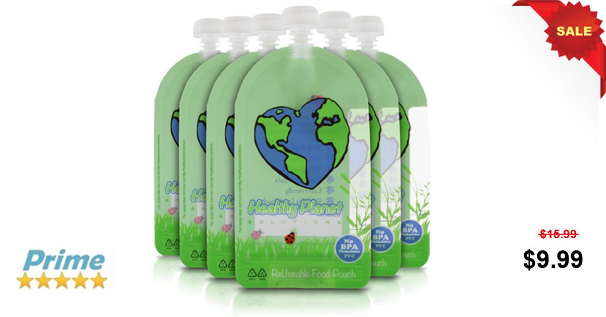 Healthyplanet5's tweet photo. Start the new year with a healthy baby.  Fill these reusable pouches with home made organic goodness.  60% off for a limited time.  #baby #foodpouch https://t.co/05bFZEwgiI https://t.co/2KRollLUFn