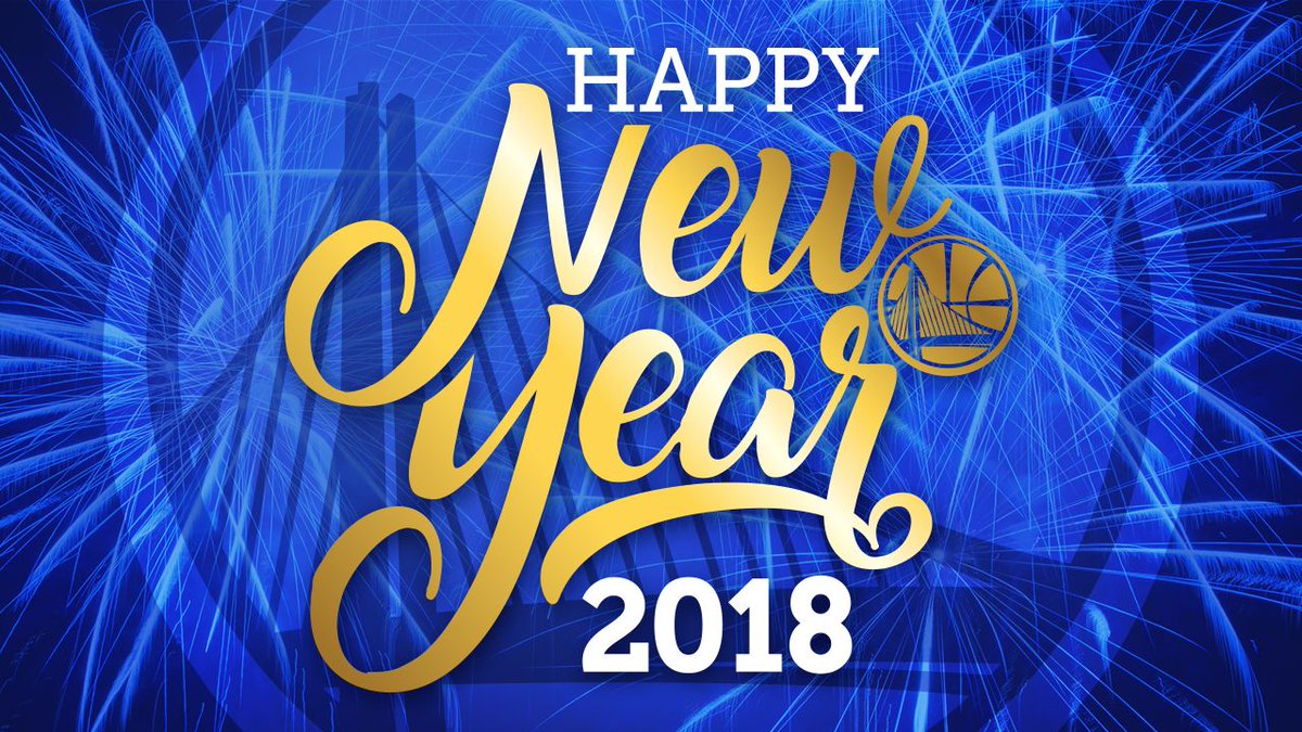 warriors's tweet image. Happy New Year, #DubNation! Cheers to 2018 🎉