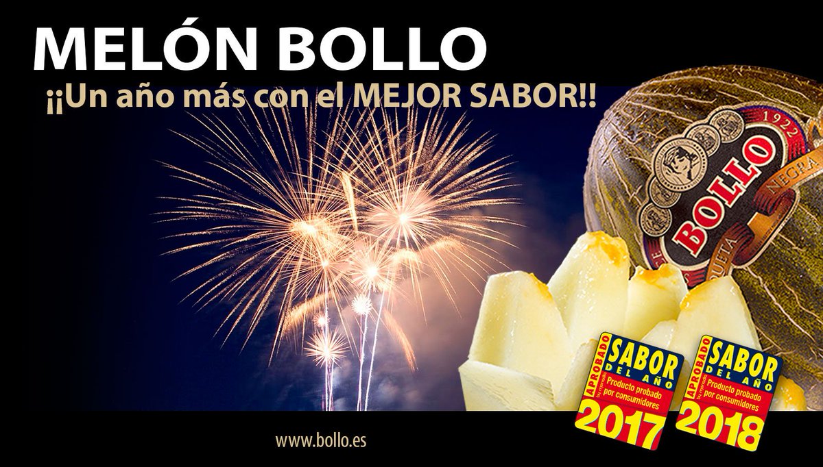Tenemos el placer de comunicaros que por segundo año consecutivo, MELÓN BOLLO ha obtenido el galardón de SABOR DEL AÑO.   Para todo el equipo Bollo,  es un honor el obtener esta distinción.  Así que, por un 2018 lleno de Sabor!!        Muchas gracias por confiar en nosotros.