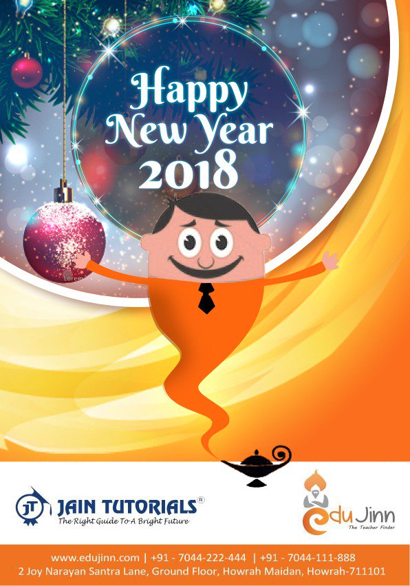 EduJinn's tweet photo. May 2018 bring you immense happiness with knowledge and intelligence to achieve your goals. Have a Great start to a Great Year. HAPPY NEW YEAR! 

#EduJinn #TheTeacherFinder #HappyNewYear #NewYear2018 #Happiness #Knowledge #Intelligence #Goals #GreatYear #Teachers #Students https://t.co/y9tx5d9Ceo