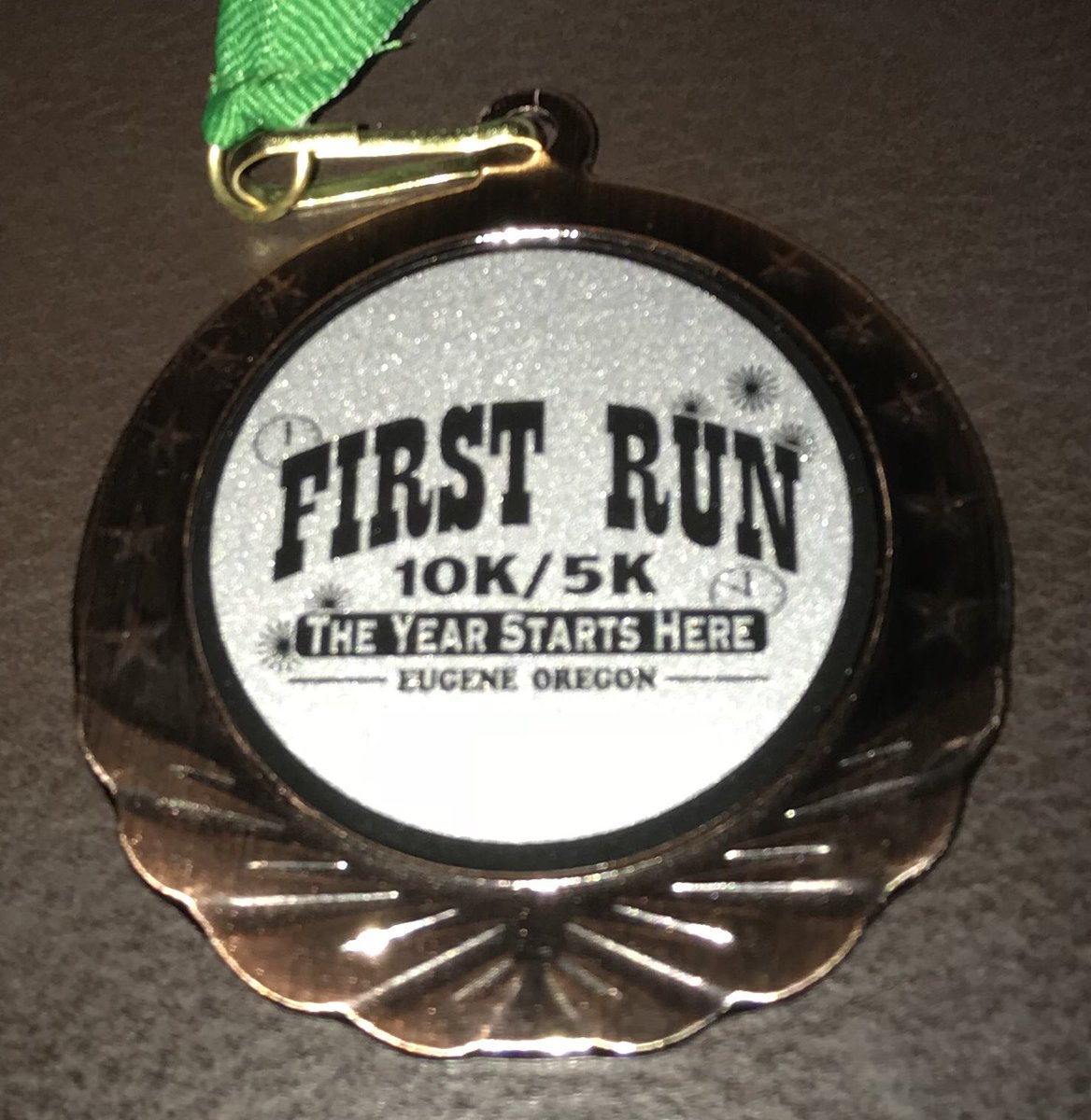 beachnbrew's tweet photo. What a great way to start off 2018! The race started at midnight and I finished 3rd in my age division. Also took home some gold.#firstrun2018 https://t.co/0IdYm8I7j7