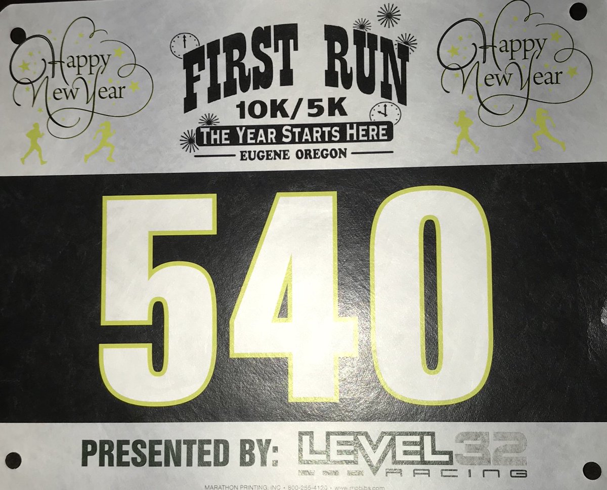 beachnbrew's tweet photo. What a great way to start off 2018! The race started at midnight and I finished 3rd in my age division. Also took home some gold.#firstrun2018 https://t.co/0IdYm8I7j7