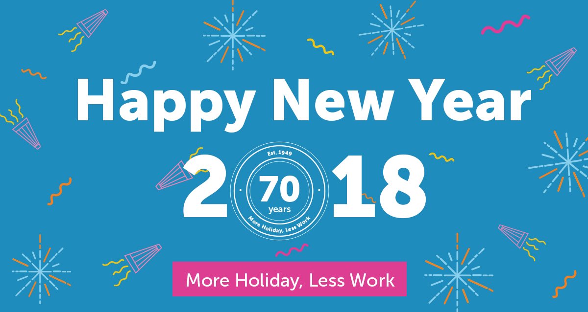 BroadwayTravel's tweet photo. A big #HappyNewYear to you all from everyone at Broadway Travel. Letโs make 2018 the year of #MoreHolidayLessWork ๐ https://t.co/rsV49DUfzJ