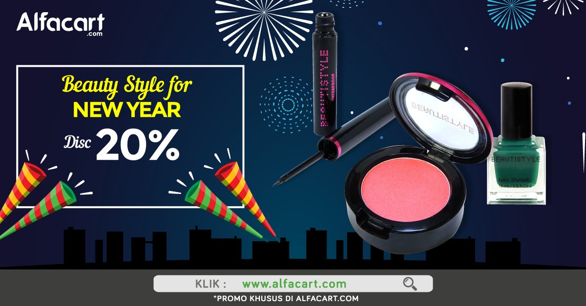 Tampil cantik di tahun yang baru? Sahabat ada diskon 20% di Beauty Style for New Year Alfacart! Cek sekarang! Info Klik alfa.id/beautynyalfatw
