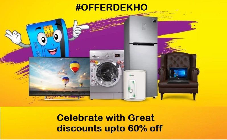 offer_dekho's tweet photo. Flipkat offers, deals Celebrate with Great discounts upto 60% off #OfferDekho #electronics #tvtime 
https://t.co/4vKOiPOx90 https://t.co/w2T9G4GRmq