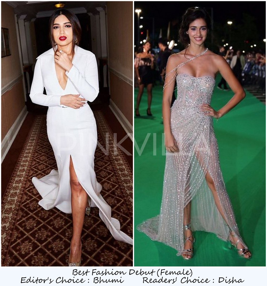 Best Fashion Debut (Female) goes to:
Editors' Choice : @psbhumi
Readers' Choice : <a href="/DishPatani/">Disha Patani</a>
#PinkvillasMostFashionable2017