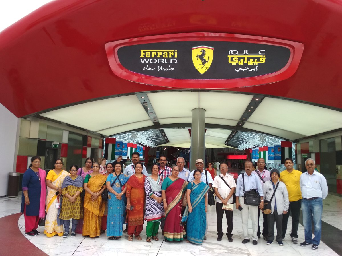 A photo-stop is a wonderful way to create memories on tour!!! #ALHIND Dubai  Trip Members in Ferrari World Abu Dhabi. #alhind #alhindtours  #alhindtravels. #dubai #Ferrari #AbuDhabi