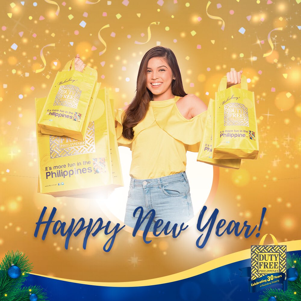 dutyfreephils's tweet photo. HAPPY NEW YEAR, DUTY FREE FRIENDS! Isang taon nanaman ng pasalubong shopping ang pagsasamahan natin this 2018! @mainedcm #DutyFreePhilippines https://t.co/XhQYd3eBE0