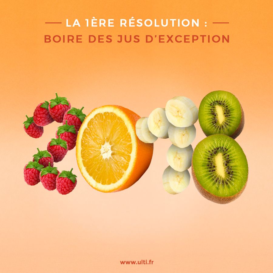 Très belle année 2018 à tous les amoureux de fruit ! Partagez vos plus folles résolutions en commentaire. #Ulti #HappyNewYear #Healthy