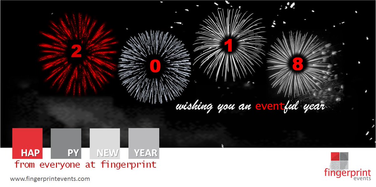 FingerprintEvnt's tweet photo. #HappyNewYear #2018 Wishing you an eventful and successful year! From everyone at @FingerprintEvnt https://t.co/VdtygGDNUF